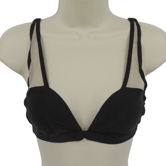 Victorias Secret Womens Small Black Mesh Plunge Bralette 24492967 Nylon Blend - Picture 1 of 15